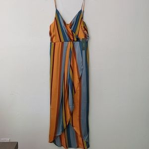 Lulu's satin maxi dress